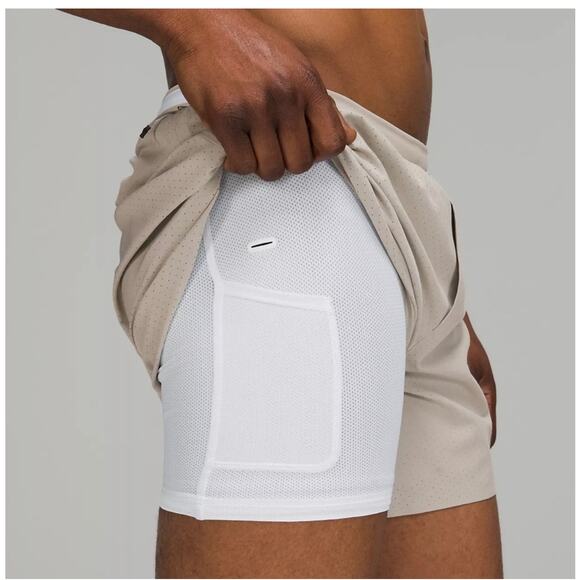 Lululemon Mens Fast and Free Lined Short 6" Size S Clay Gray Brown Color - Picture 2 of 14